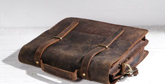 Cool Coffee Leather Mens Briefcase Work Shoulder Bag Laptop Bag Business Bag for Men