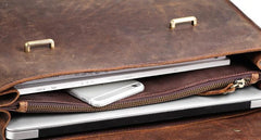 Cool Coffee Leather Mens Briefcase Work Shoulder Bag Laptop Bag Business Bag for Men