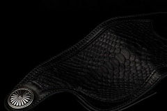 biker wallets with chains​ Handmade Leather Wallet Biker Wallet Snake Skin Wallet Cool Wallets for Men Biker Chain Wallet