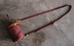 Cute LEATHER WOMEN Barrel Bag Small Bucket Purse Handbag SHOULDER Purses FOR WOMEN