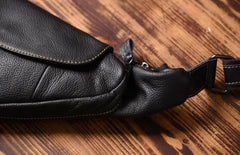 Cool Leather Mens Chest Bag Sling Bag Sling Crossbody Bag Travel Sling Bag for men
