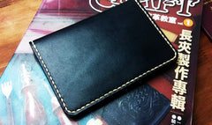 Mens Leather Slim Passport Wallets Leather billfold Small Travel Wallet for Men