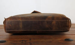 Handmade Leather Mens Cool Business Bag Briefcase Work Bag Laptop Bag for men