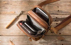 Leather Belt Pouch Belt Cases Mens Waist Bag Small Shoulder Bag for Men