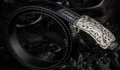 Handmade Leather Black Mens Belts Cool Leather Men Belt for Men