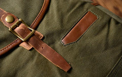 Green Canvas Mens Cool Backpack Large Travel Backpack Canvas Hiking Backpack for Men