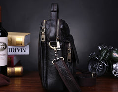 Leather Small Handbag Messenger Bag Shoulder Bag For Men