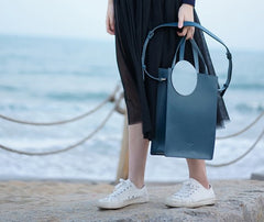 Stylish Leather Purple Blue Womens Tote Handbag Purse Shoulder Bag for Women