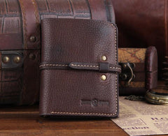 Genuine Leather Mens Cool Slim Long billfold Leather Wallet Men Small Wallets Bifold for Men