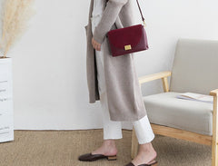 Minimalist Leather Womens Stylish Messenger Crossbody Purse Shoulder Bag for Women