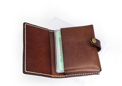 Leather Mens Small Card Wallets Front Pocket Wallet Cool Change Wallet for Men