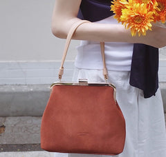 Vintage Leather Womens Frame Handbag Frame Purse Handbag for Women