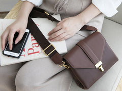 Stylish Leather Womens Messenger Crossbody Purse Minimalist Shoulder Bag for Women