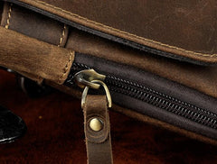 Mens Leather Small COURIER BAG Side Bag Waist Pouch Holster Belt Case Belt Pouch for Men