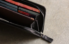 Vintage LEATHER Womens Long Wallet Fashion Zipper Long Wallets FOR Women