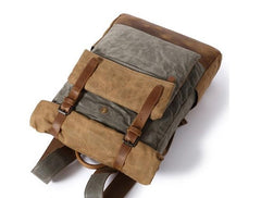 Waxed Canvas Mens Travel Backpacks Canvas School Backpacks Laptop Backpack for Men