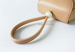 Stylish Leather Beige Womens Handbag Clutch Purse Wristlet Bag for Women