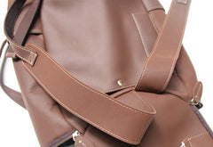 Mens Leather Barrel Backpack Cool Travel Bag Weekender Bag for men