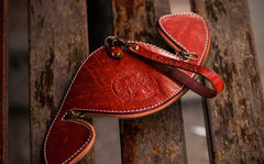 Handmade Leather Tooled Mens Cool Car Key Wallet Coin Wallet Pouch Car KeyChain for Men