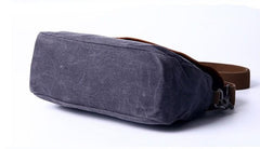 Mens Waxed Canvas Leather Small Side Bag Canvas Messenger Courier Bags for Men