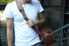 Leather Mens Small Weekender Bags Travel Bag Shoulder Bags for men