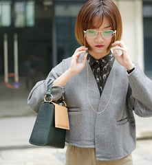 Stylish Leather Dark Green Womens Handbag Crossbody Bag Purse Shoulder Bag for Women
