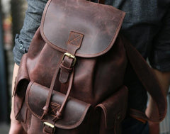 Cool Mens Leather Backpacks Travel Backpacks Laptop Backpacks for Men