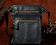 Cool Biker Mens Leather Drop Leg Bag Belt Pouch Waist Bag Side Bag Shoulder Bag for Men