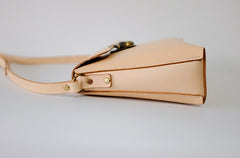 Handmade Leather Beige Womens Vintage Crossbody Purse Shoulder Bag for Women