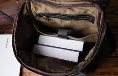 Cool Genuine Leather Mens Backpack Large Black Travel Backpack Hiking Backpack for men