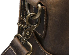Vintage Leather Small Messenger Bag for men Shoulder Bag for men