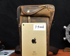 Cool Leather Drop Leg Bag Belt Pouches Mens Waist Bag Shoulder Bag for Men
