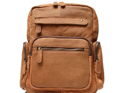 Cool Brown Mens Leather Backpack Travel Backpacks Cool School Backpacks for men