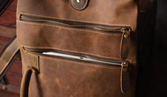 Genuine Leather Mens Cool Chest Bag Sling Bag Crossbody Bag Travel Bag Hiking Bag for men