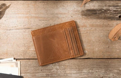 Leather Mens Slim Card Holder Front Pocket Wallets Card Wallet for Men