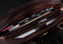 Leather Mens Briefcase Work Bag Business Bag Laptop Bag for men