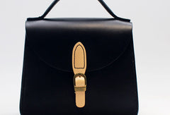 Handmade Leather Handbag Round Bag Purse Crossbody Shoulder Bag for Girl Women Lady - EverHandmade