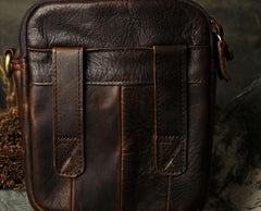 Small Mens Leather Belt Pouch Side Bag Belt Case Waist Pouch Holster for Men