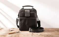 Cool Leather Mens Small Shoulder Bags Messengers Bag for Men