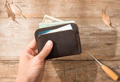 Vintage Leather Mens Card Holders Slim Front Pocket Wallet Card Wallets for Men