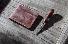 Handmade Vintage Leather Mens Small Wallet Bifold billfold Wallet for Men