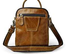 Mens Leather Small Side Bag COURIER BAG Waist Bag Holster Belt Case Belt Pouch for Men