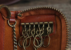 Handamde Genuine Leather Mens Cool Key Wallet Car Key Holder Car Key Case for Men