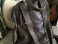 Vintage LEATHER WOMEN Barrel Backpacks School Bucket Backpacks FOR WOMEN