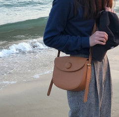 Cute Leather Red Brown Womens Saddle Purse Saddle Shoulder Bag for Women