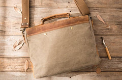 Leather Canvas Messenger Bags for men Vintage Shoulder Bag for men