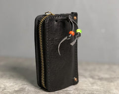 Handamde Genuine Leather Mens Cool Key Wallet Card Slim Wallet Key Holder Car Key Case for Men