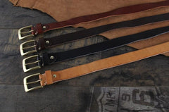 Genuine Leather Punk Rock Biker Trucker Mens Belt Men Black Coffee Belt for Men