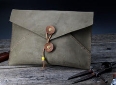 Handmade Vintage Mens Leather Clutch Wallet Cool Wristlet Wallet for Men