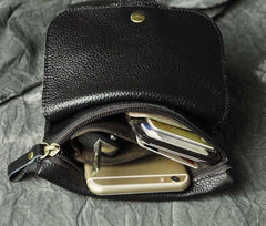 Leather Mens Small Side Bag COURIER BAG Waist Bag Holster Belt Case Belt Pouch for Men